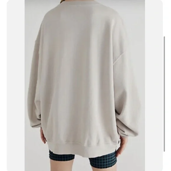 Free People Over and Out Graphic Vintage looking Pullover Tennis Sweatshirt NWOT - Picture 3 of 15
